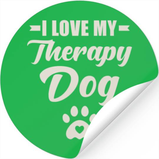 I Love My Therapy Dog Stickers