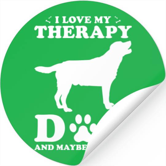 I Love My Therapy Dog And Maybe 3 People Stickers