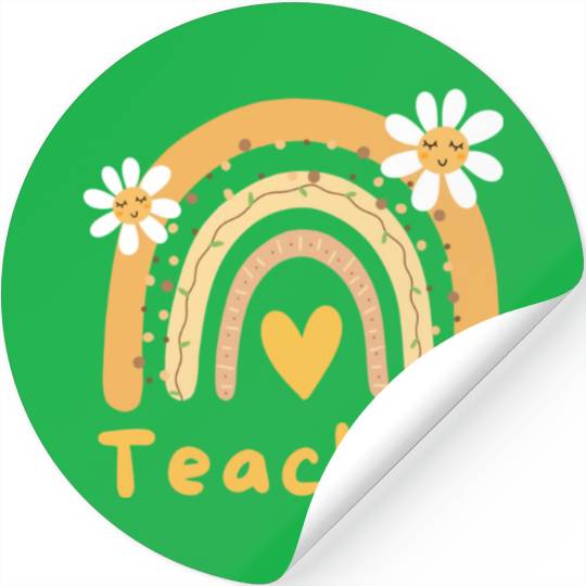 Cute Yellow Floral Teacher Stickers