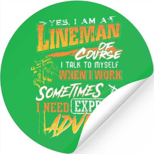 Lineman Gift for Lineman Father on Father Day Stickers
