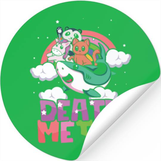 Shark Unicorn Panda Cat Love Metal Music Rock Stickers