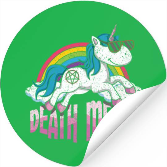 Rainbow Unicorn Love Metal Music Heavy Rocker Stickers