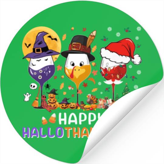 Hallothanksmas Halloween Thanksgiving Christmas Stickers