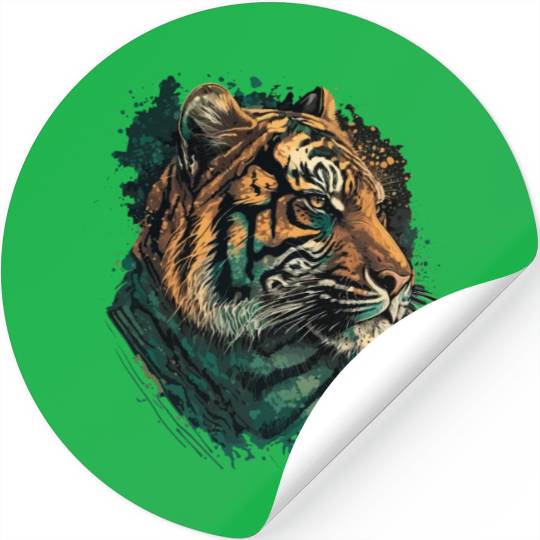 Green Tiger Stickers