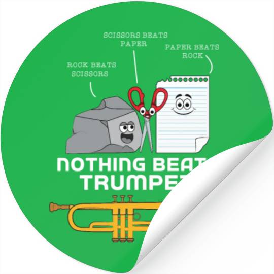 Rock Paper Siccor Nothing Beats Trumpet Stickers