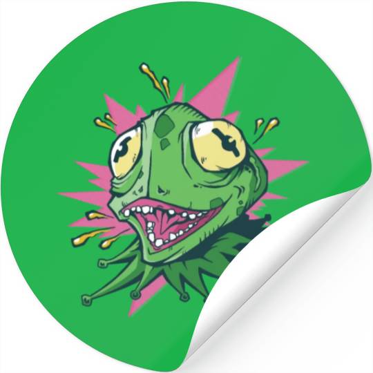 Green creepy frog Green creepy frog inspiration st Stickers