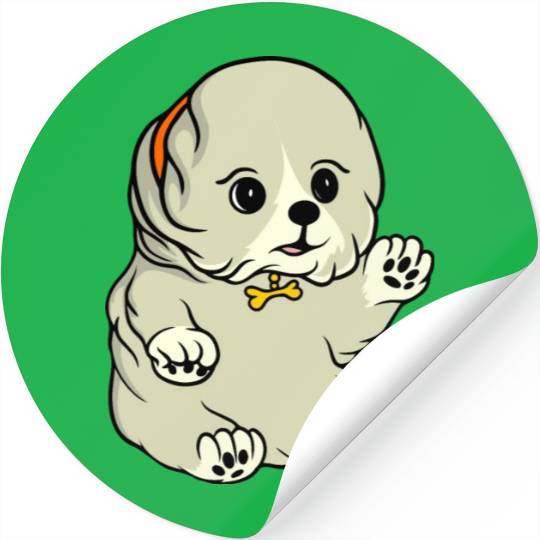 Cute Gray Puppy Funny Dog Pet Lover Gift Ideas Stickers