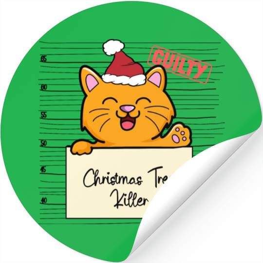 Cat christmas funny prison Stickers