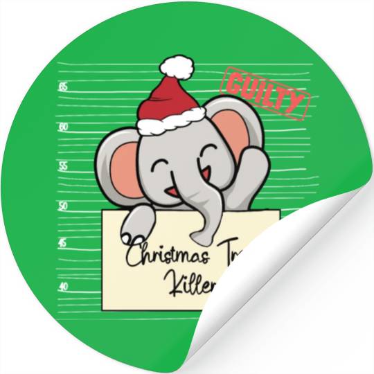 Elephant christmas funny prison Stickers