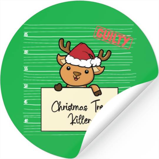Deer christmas funny prison Stickers