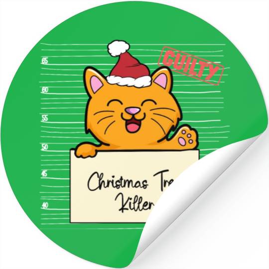 Cat christmas funny prison Stickers