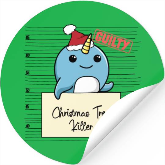 Narwhal christmas funny prison Stickers