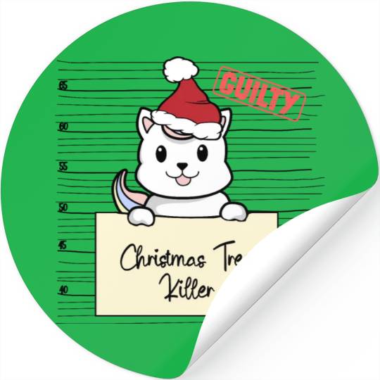 Unicorn cat christmas funny prison Stickers