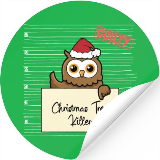 Owl christmas funny prison Stickers