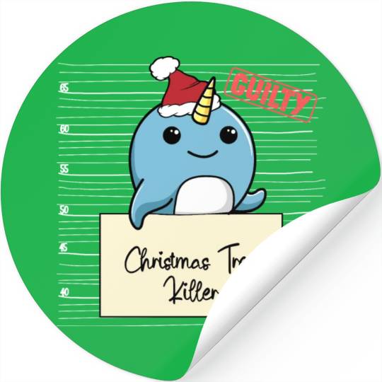 Narwhal christmas funny prison Stickers