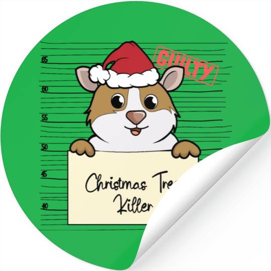 Guinea pig christmas funny prison Stickers
