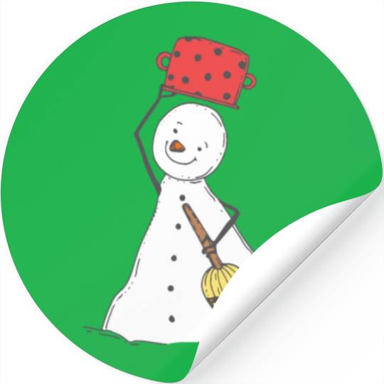 funny snowman with mustache and carrot Stickers