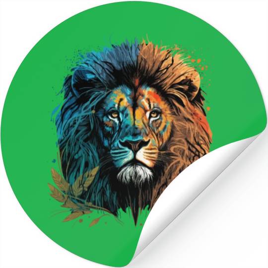 Two Face Lion Stickers