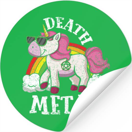 Rainbow Unicorn Rocker Love Metal Music Heavy Rock Stickers