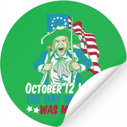 Columbus Day 1492 Us Flag Stickers