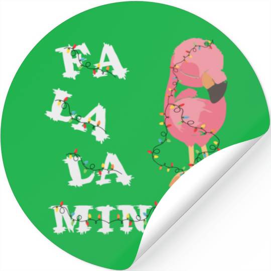 Fa La La Flamingo Family Christmas Stickers