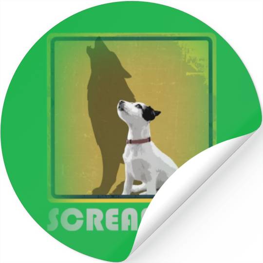Dog sweet Puppy Jack Russell, Scream Big Wolf Stickers