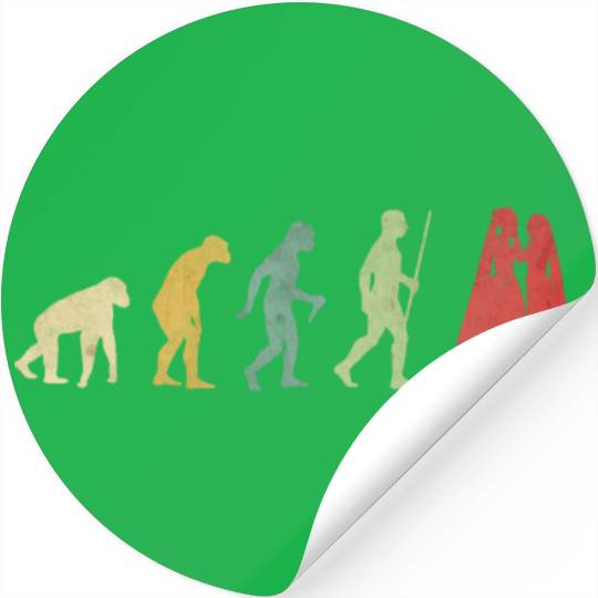 Lesbian Couple Romantic Wedding Wife Evolution Stickers