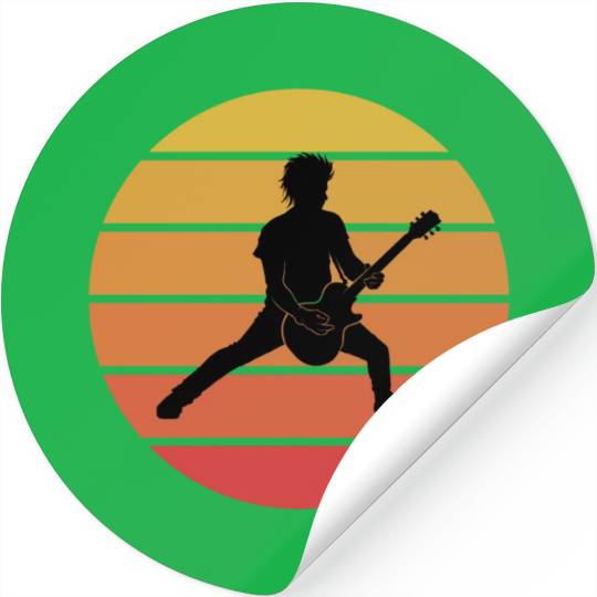 Bass Guitar Player Musician Bassist Vintage Retro Stickers