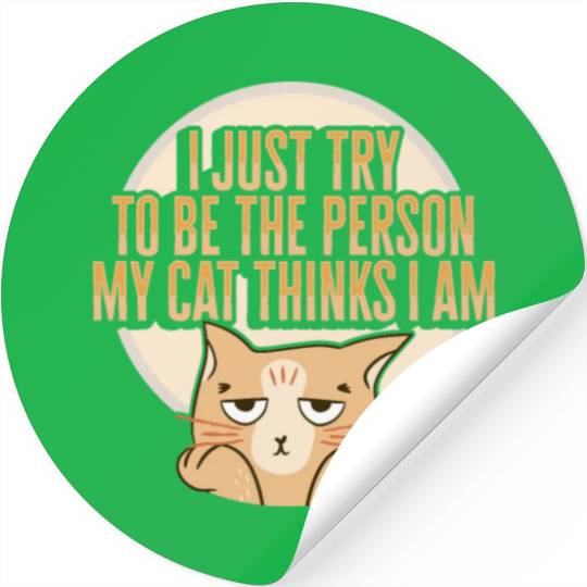 Cat Meme Design for a Cat Lady or Cat Mom Stickers
