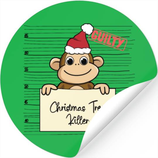 Monkey christmas funny prison Stickers