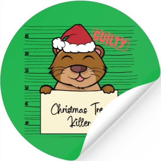 Sea otter christmas funny prison Stickers