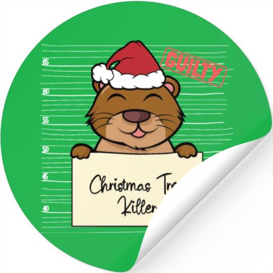 Sea otter christmas funny prison Stickers