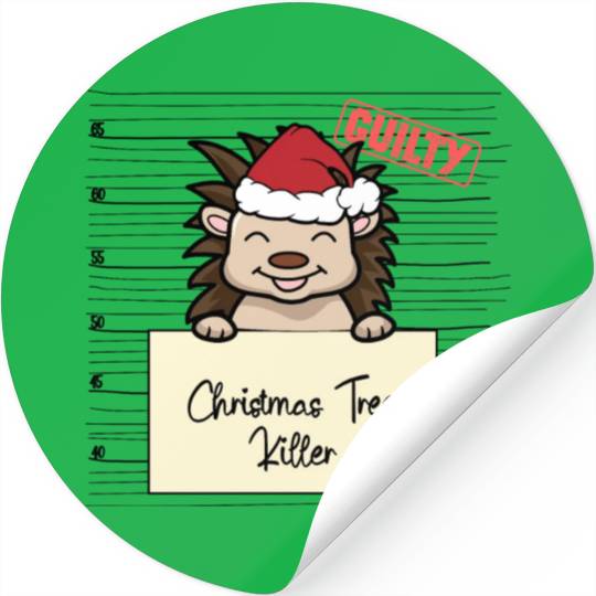 Hedgehog christmas funny prison Stickers