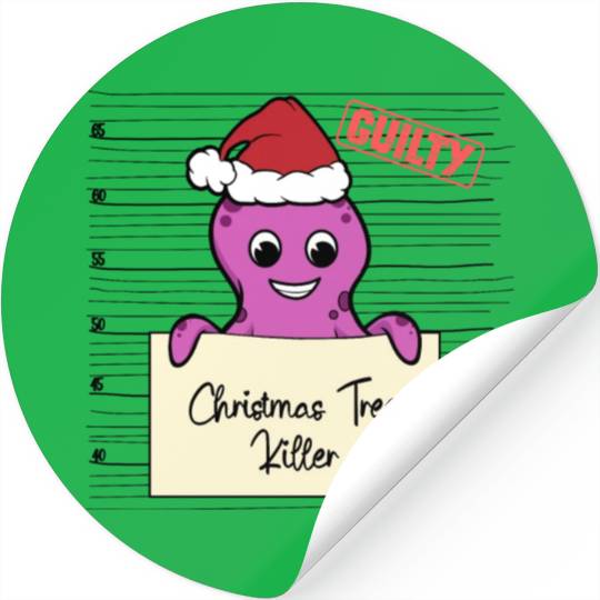 Octopus christmas funny prison Stickers