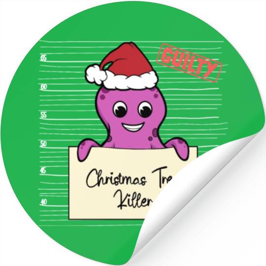 Octopus christmas funny prison Stickers