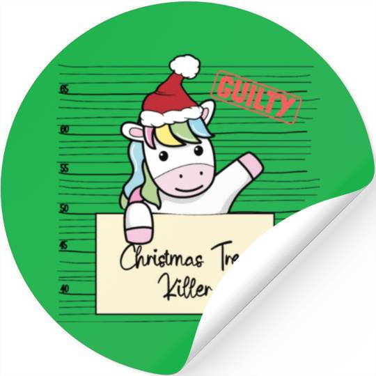 Unicorn christmas funny prison Stickers