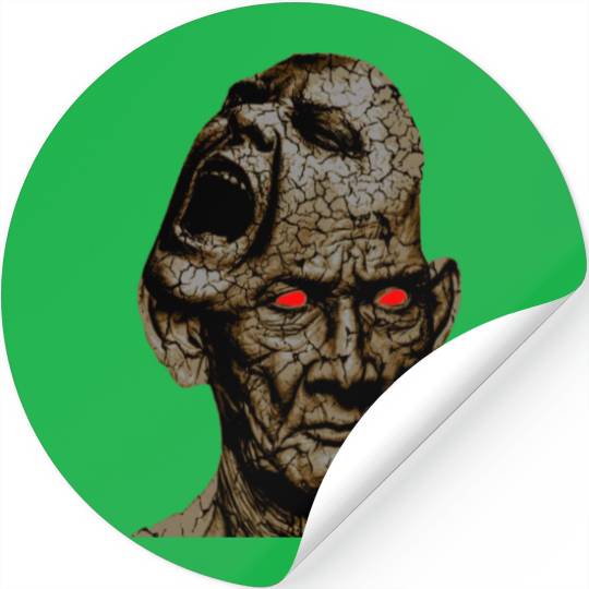 Stoic Old Man With Cracked Leathery Skin Red Eyes Stickers