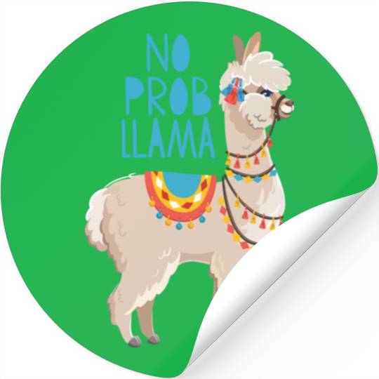 no probllama funny lama comic no problem cute Stickers