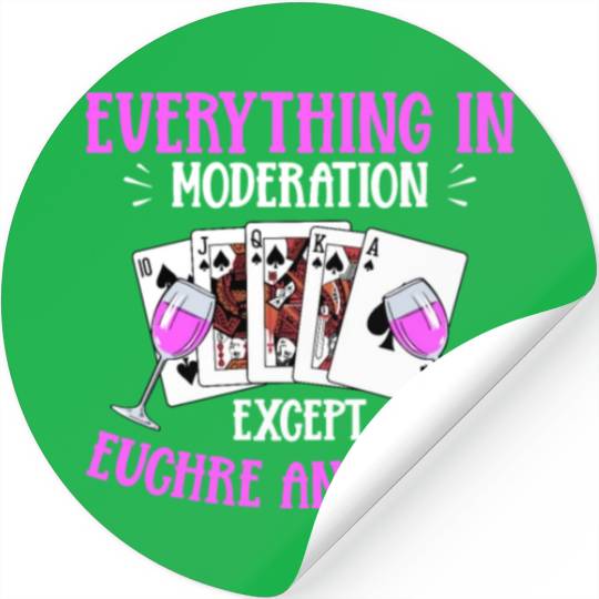 Card Game Wine Euchre Tournament Design for a Stickers
