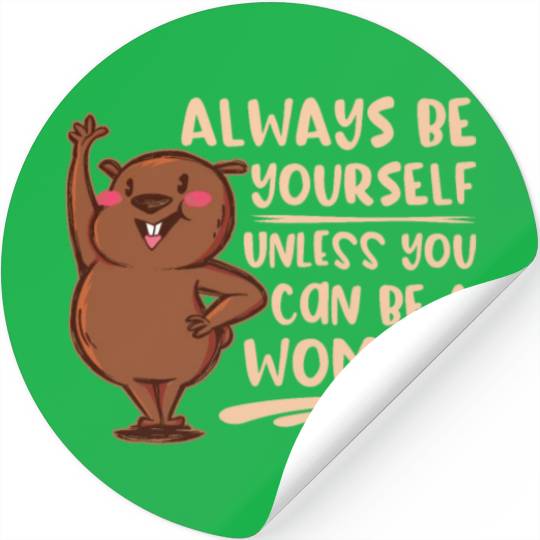 Native Australian Animal Lovers Cute Wombat Stickers