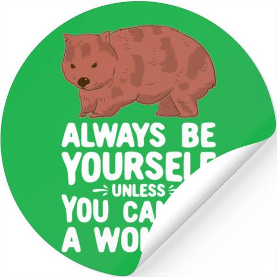 Native Australian Animal Lovers Cute Wombat Stickers