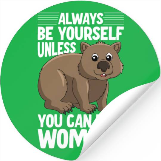 Native Australian Animal Lovers Cute Wombat Stickers