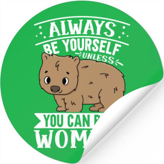 Native Australian Animal Lovers Cute Wombat Stickers