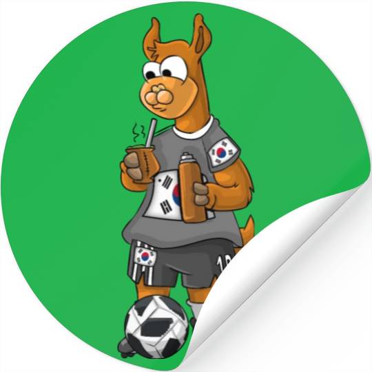 South Korean Fan Llama Stickers