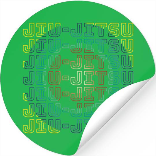 Jiu Jitsu Rainbow Circle Stickers