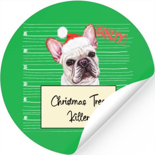 French Bulldog christmas funny prison Stickers