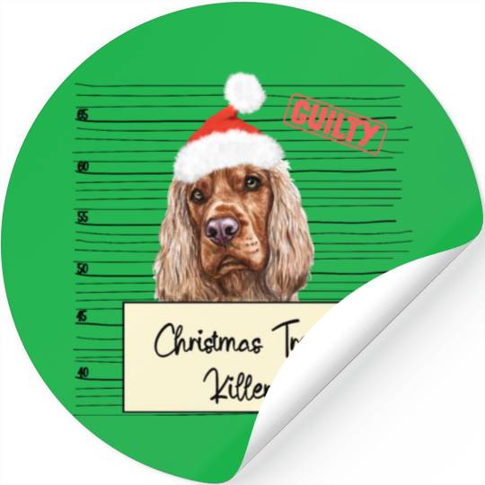 English cocker Spaniel christmas funny prison Stickers