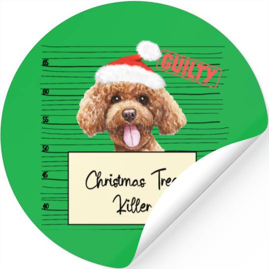 poodle christmas funny prison Stickers