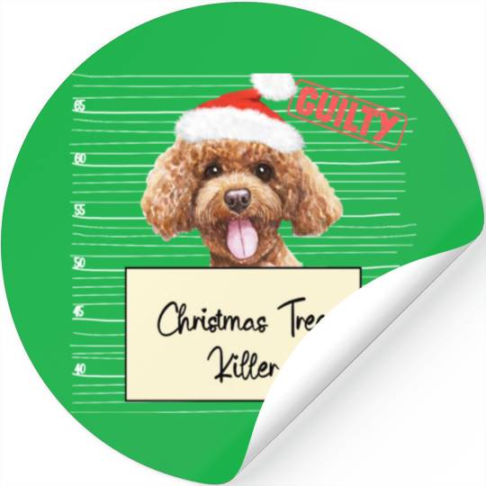 poodle christmas funny prison Stickers