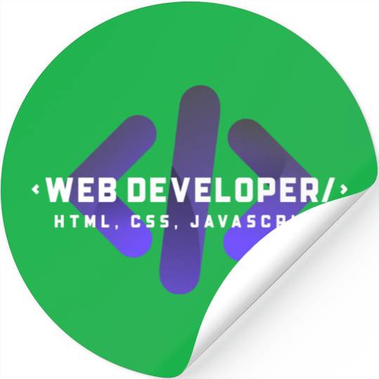 Web Developer Typography (HTML, CSS, JavaScript) Stickers